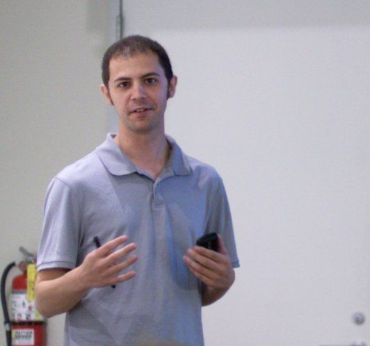 Justin Collins presenting at LA Ruby Meetup October 2010