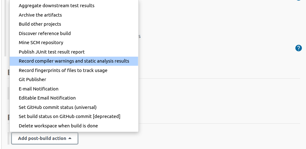 Post-build action